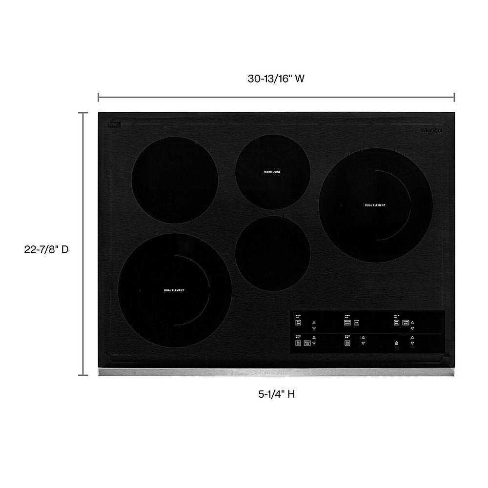 WHIRLPOOL WCE97US0KS 30-inch Electric Ceramic Glass Cooktop