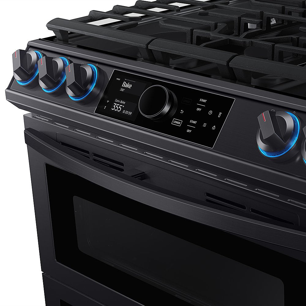 SAMSUNG NY63T8751SG/AA Front Control Slide-in Dual Fuel Range with Air Fry in Black Stainless Steel