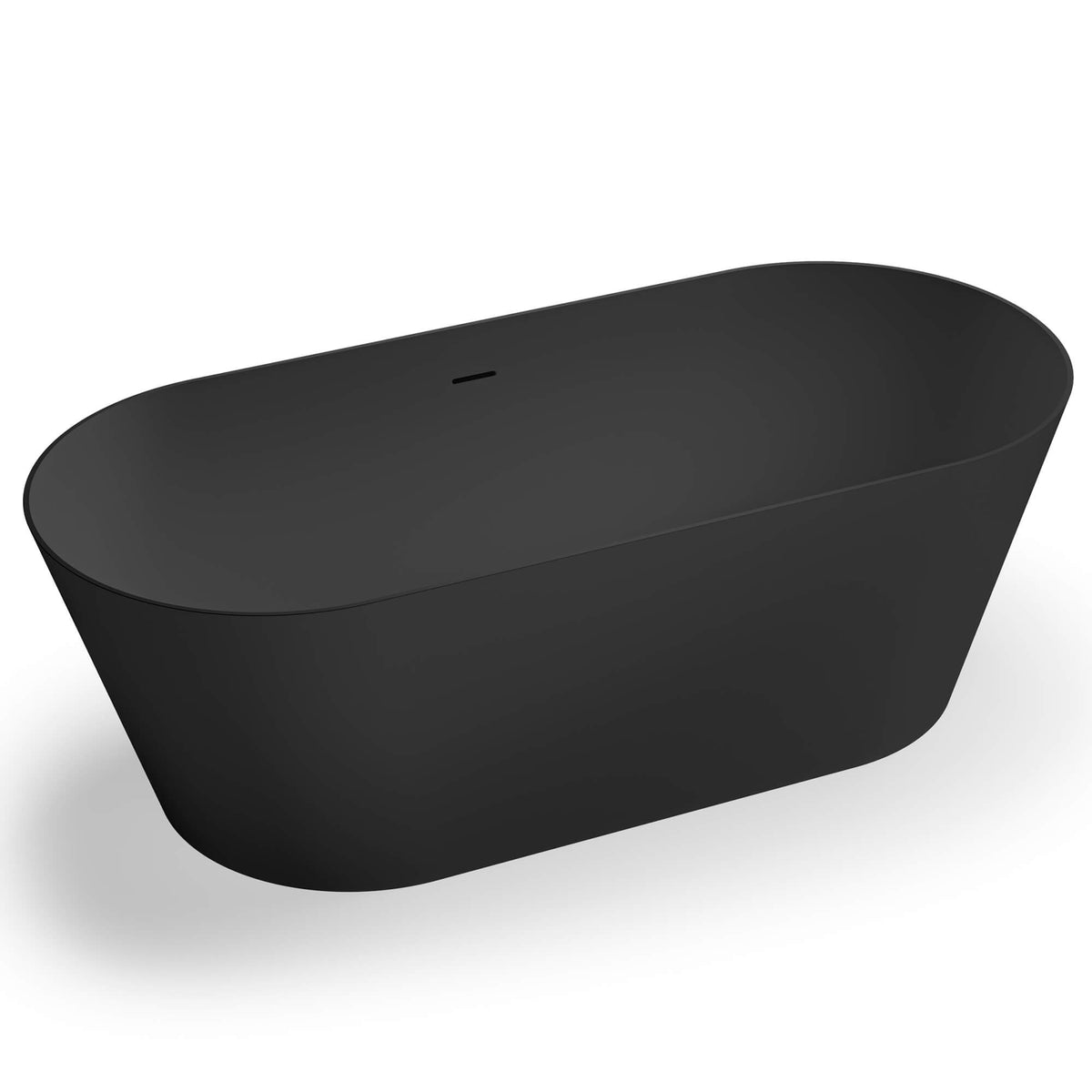 RUVATI RVB6750BK 67-inch Black epiStone Solid Surface Oval Bath Tub