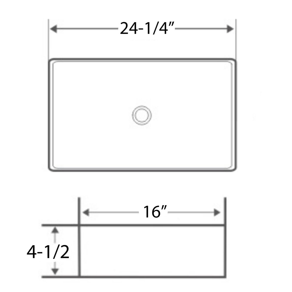RUVATI RVB2416 24 x 16 inch Bathroom Vessel Sink