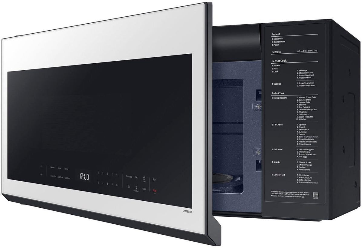 SAMSUNG ME21DB630012AA Bespoke 2.1 cu. ft. Over-the-Range Microwave in White Glass