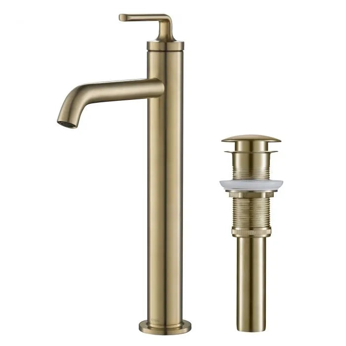 KRAUS Ramus Single Handle Vessel Bathroom Faucet with Pop-Up Drain