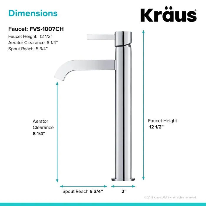 KRAUS Ramus Single Handle Vessel Bathroom Faucet