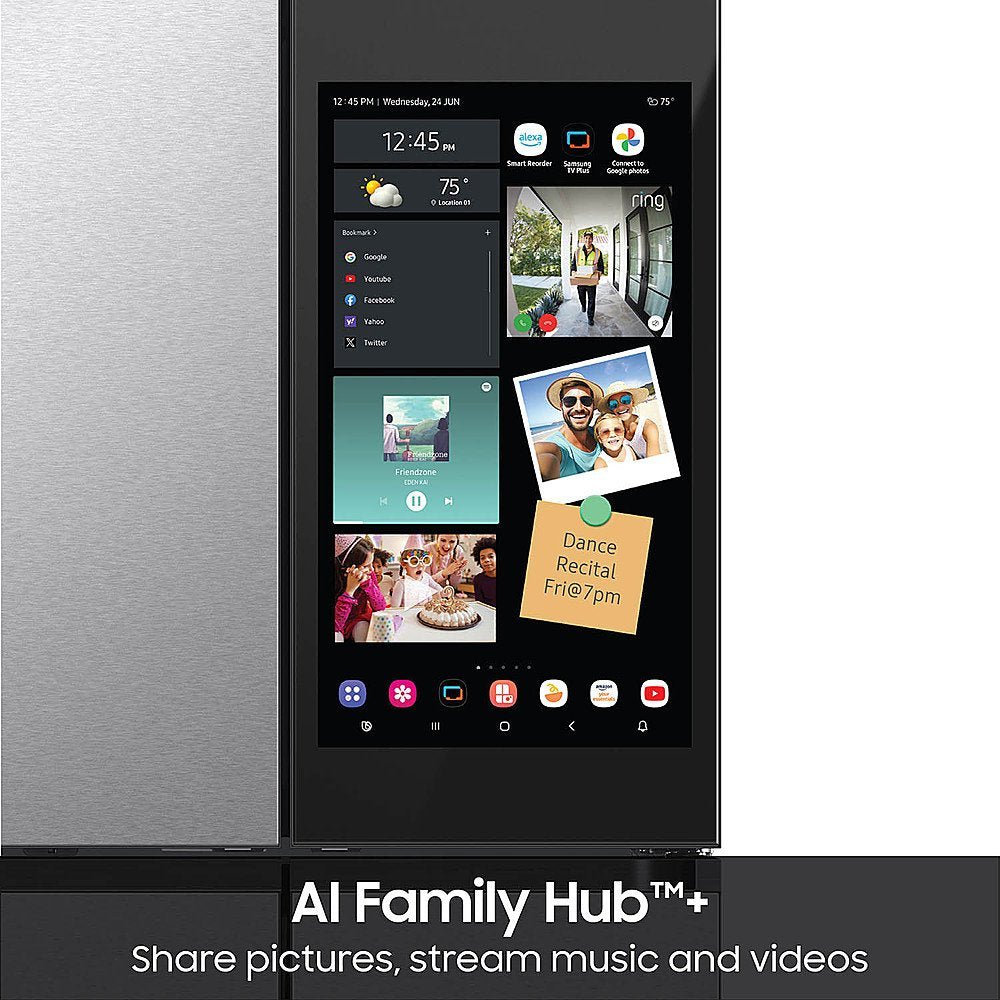 SAMSUNG RF23DB9900QDAA Bespoke Counter Depth Flex™ Refrigerator 23 cu. ft. with AI Family Hub™ in Stainless Steel