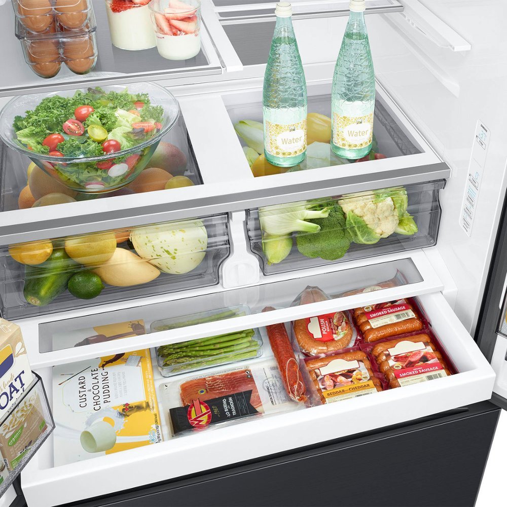 SAMSUNG RF32CG5400MTAA 31 cu. ft. Mega Capacity French Door Refrigerator in Matte Black Steel