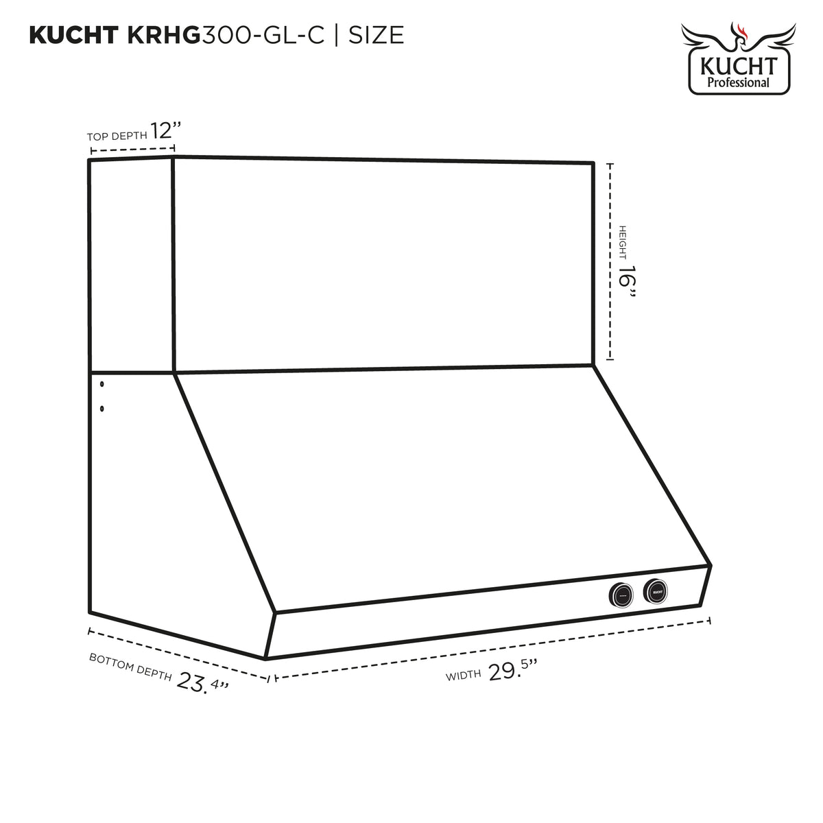 KUCHT KRHG300 Pro-Style Range Hood