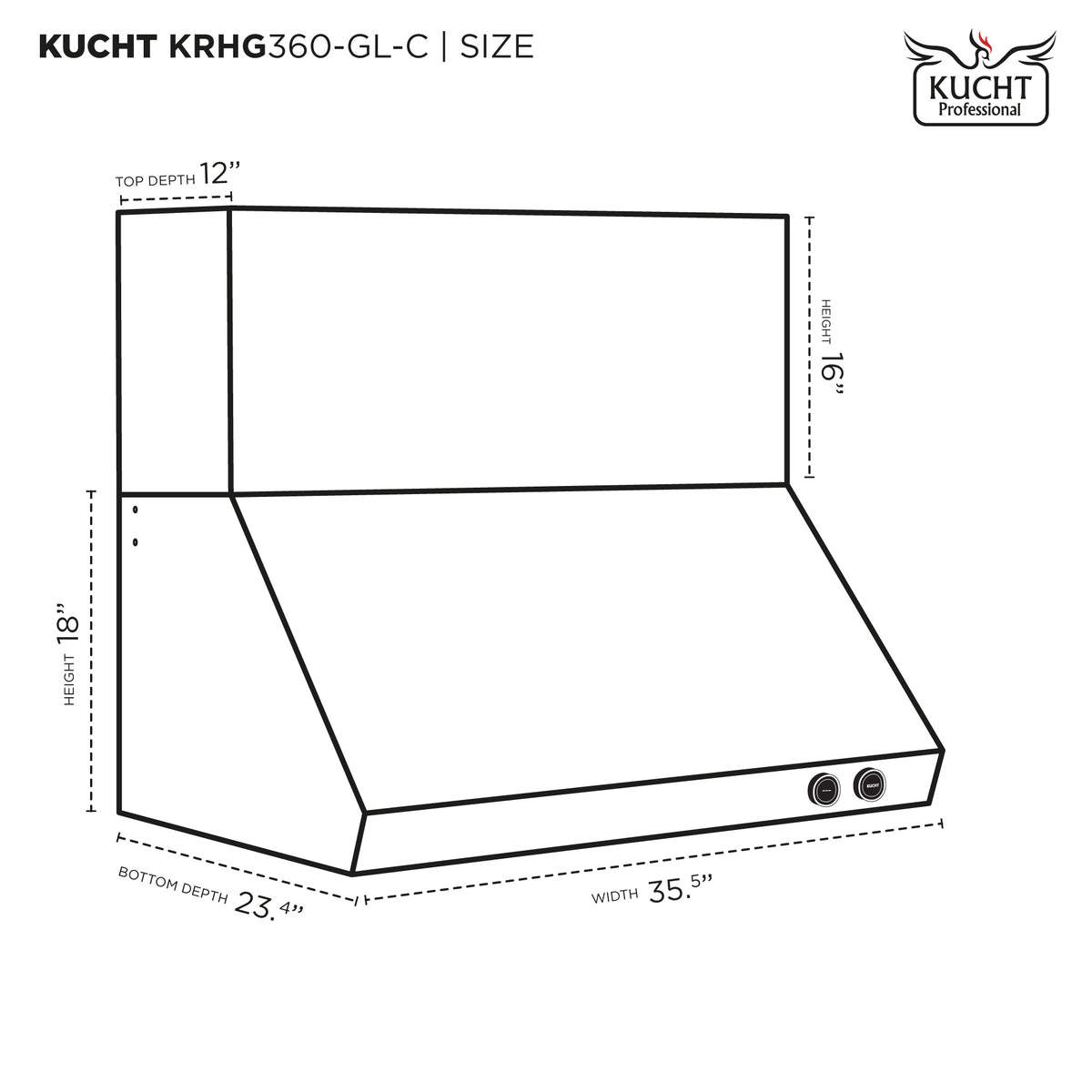 KUCHT KRHG360 Pro-Style Range Hood