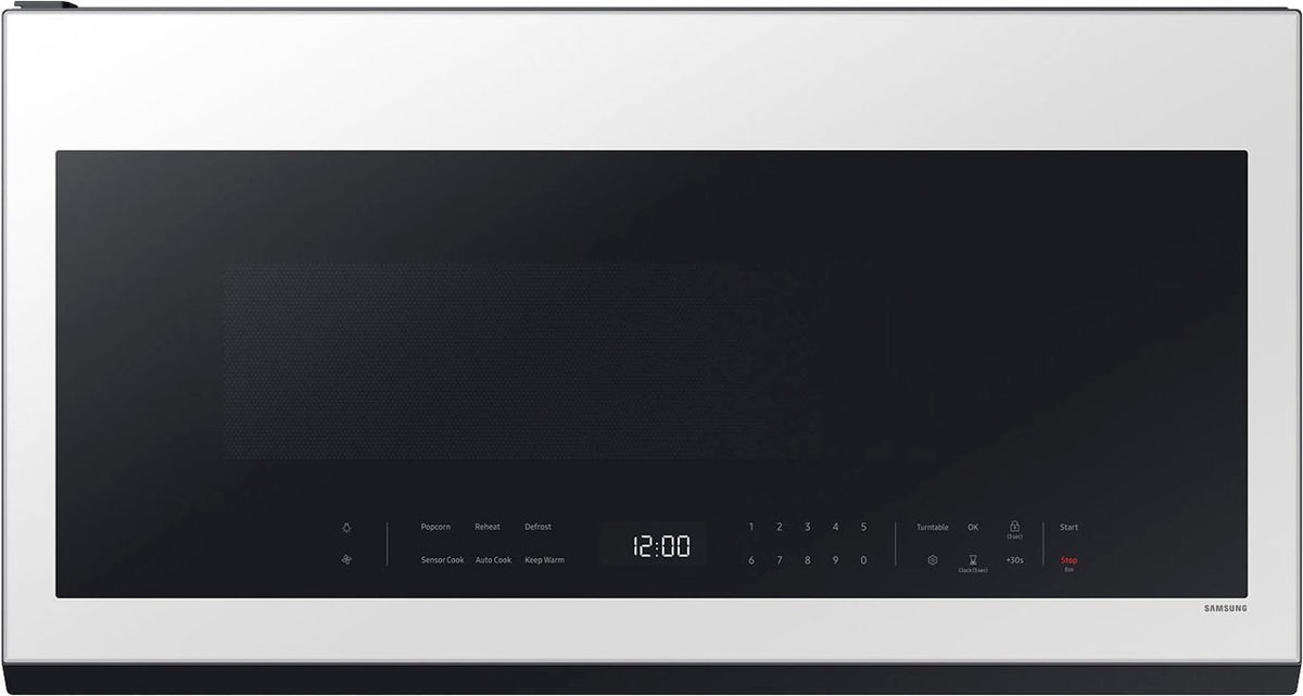 SAMSUNG ME21DB630012AA Bespoke 2.1 cu. ft. Over-the-Range Microwave in White Glass