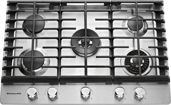 KITCHENAID KCGS950ESS 30&quot; 5-Burner Gas Cooktop with Griddle