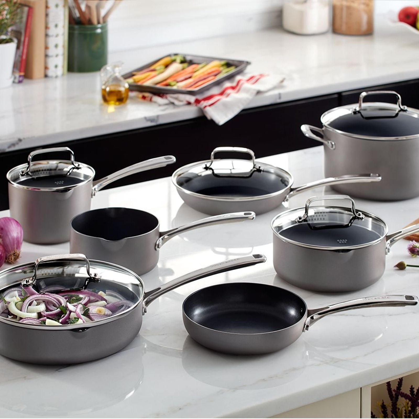 KitchenAid 12-Piece Non-Stick Pour & Strain Aluminum Cookware Set